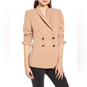 Something Navy Drapey Double Breasted Blazer